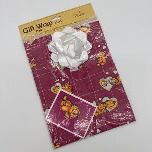 GARFIELD WRAPPING PAPER~VALENTINE~LOVE~BUZZA~1980'S NEW OLD STOCK - VINTAGE